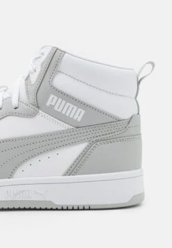 Puma Rebound Unisex - High-Top Trainers - White/Ash Gray -Modern Classic Shoes Store 5d14739372424fd38b2e22df61f4b130