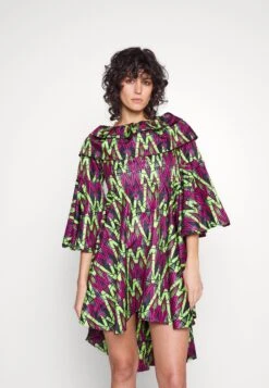 Open Shoulder Dress - Day Dress - Green