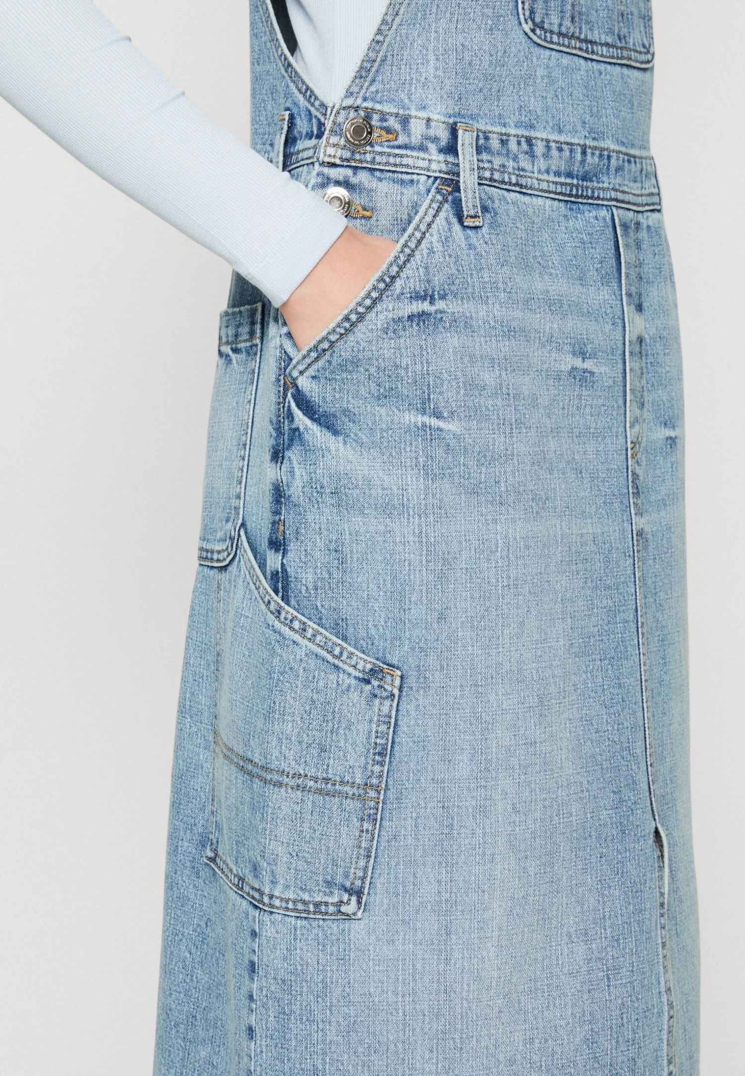 COTTON ON Pinafore Midi Dress - Denim Dress 6 COTTON ON Pinafore Midi Dress - Denim Dress - Image 6