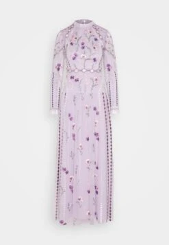 Premium Long Sleeve Maxi Dress - Occasion Wear - Lilac Multi -Modern Classic Shoes Store 68fcb60fa3bf466daa0a17436f9b50e1