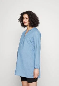 Mamalicious Mlchase Lia L/S Wo Tunic 2F - Denim Dress - Light Blue