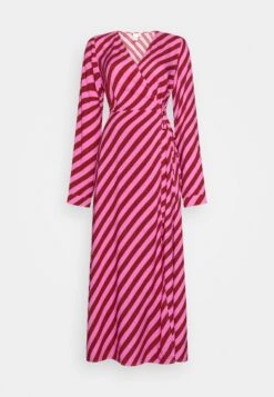 Yassavanna Long Wrap Dress- Maxi Dress - Phlox Pink/Pink/Rhubarb