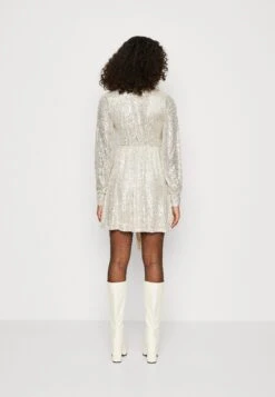 In The Style Tie Drape Dress - Shirt Dress - Silver -Modern Classic Shoes Store 6db57f5c58cb494cae0ae0ac60d6c143