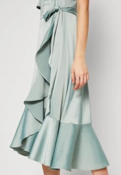 Yasthea Midi Wrap Dress - Cocktail Dress / Party Dress - Green Milieu -Modern Classic Shoes Store 6edd2cd7fd01424d88623b2e0b3c3e43