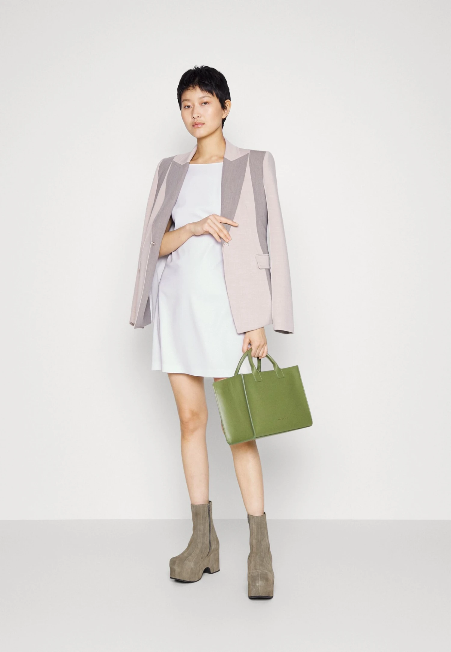 Patrizia Pepe Abito Dress - Day Dress - Lilac Gray 2 Patrizia Pepe Abito Dress - Day Dress - Lilac Gray - Image 2