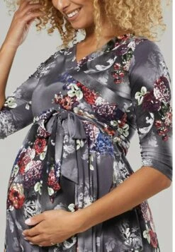 Happy Mama Maternity Wrap Nursing- Jersey Dress - Gunmetal -Modern Classic Shoes Store 708b96aed9ad41af974aacf99234e0b4