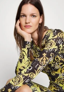 Print Logo - Jersey Dress - Black/Gold -Modern Classic Shoes Store 72bbdf5cad00454b9c9533102930526c