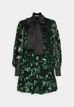Alice + Olivia Rowen Bow - Cocktail Dress / Party Dress - Black/Emerald -Modern Classic Shoes Store 7366f06a5f904d4c8c2dbc91bf884bf8