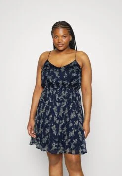 Vero Moda Curve Vmsmilla Singlet Short Dress - Day Dress - Navy Blazer/Vega