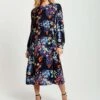 Liquorish SPECKLE FLORAL - Day Dress - Black