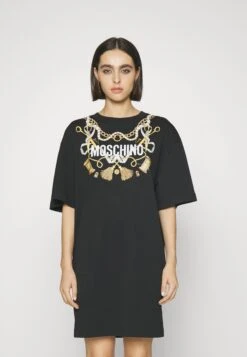 MOSCHINO All Over Sartorial Print - Jersey Dress - Black