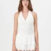 Hollister Co. DOUBLE TIER SMOCKED HALTER SKORT DRESS PRETTY - Day Dress - White
