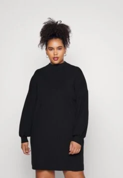 Vero Moda Curve Vmnancy Funnelneck Dress Plus Size - Jumper Dress - Black