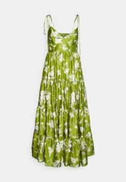 Erdem Vacation Stapless Long Tiered Dress With Ties - Day Dress - Magnolia Garden Olive -Modern Classic Shoes Store 7a7a038121e440559c23b425c0d0347e