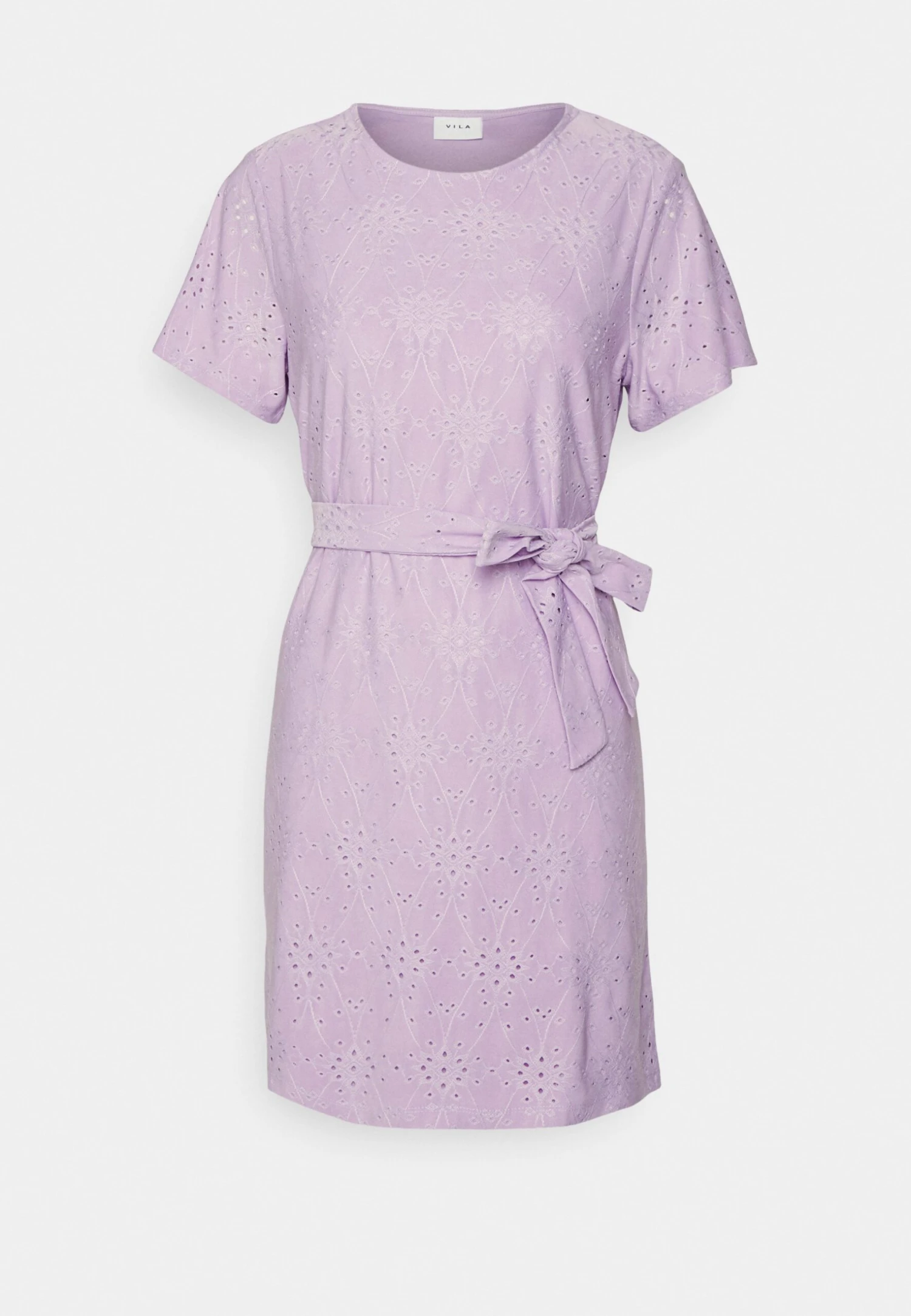 Vikawa Short Tie Belt Dress - Jersey Dress - Pastel Lilac 4 Vikawa Short Tie Belt Dress - Jersey Dress - Pastel Lilac - Image 4