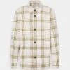 TOM TAILOR Denim Check Shirt Jacket - Summer Jacket - Creme/Olive
