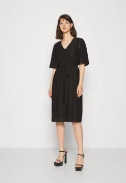 Vila Viagatha V-Neck 2/4 Knee Dress - Day Dress - Black