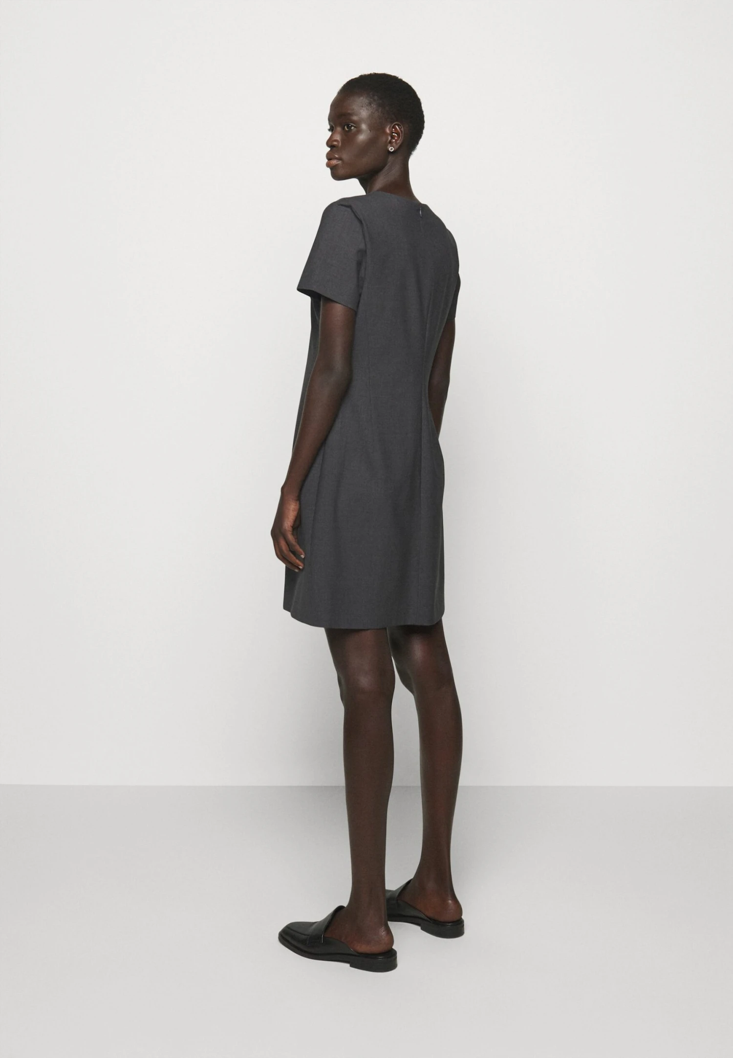 THEORY Jatinn Traceable Woo - Shift Dress - Charcoal Melange 3 THEORY Jatinn Traceable Woo - Shift Dress - Charcoal Melange - Image 3