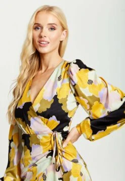 Liquorish EARTH TONE FLORAL PRINT MIDI WRAP WITH FRILL DET - Day Dress - Black -Modern Classic Shoes Store 83f928025b984cb88815e796194c5122