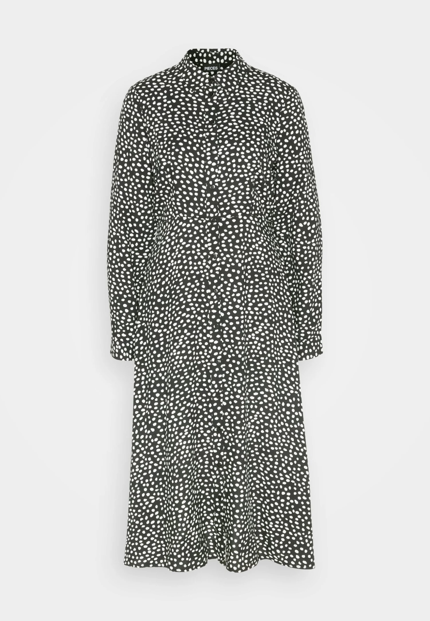 Pieces Pcnova Midi Dress - Shirt Dress - Black/Cloud Dancer 5 Pieces Pcnova Midi Dress - Shirt Dress - Black/Cloud Dancer - Image 5