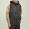 Jack & Jones Ehero Bodywarmer Hood - Waistcoat - Black
