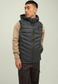 Jack & Jones Ehero Bodywarmer Hood - Waistcoat - Black
