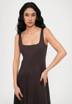 Staud WELLS DRESS - Day Dress - Earth -Modern Classic Shoes Store 895da6a8215e43cf972f446a0194cc78