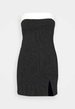 NA-KD Pinstriped Bandeau Mini Dress - Cocktail Dress / Party Dress - Black -Modern Classic Shoes Store 8a5a48daf6f549f6ab159b99c75f207b