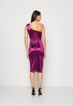 Wal G Niomi One Shoulder Midi - Cocktail Dress / Party Dress - Magenta -Modern Classic Shoes Store 8e4e7b24376c435c9b4966fa2251df6c