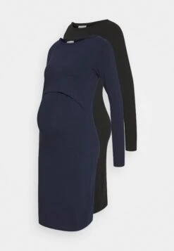 2 Pack Nursing Dress - Jersey Dress - Dark Blue/Black