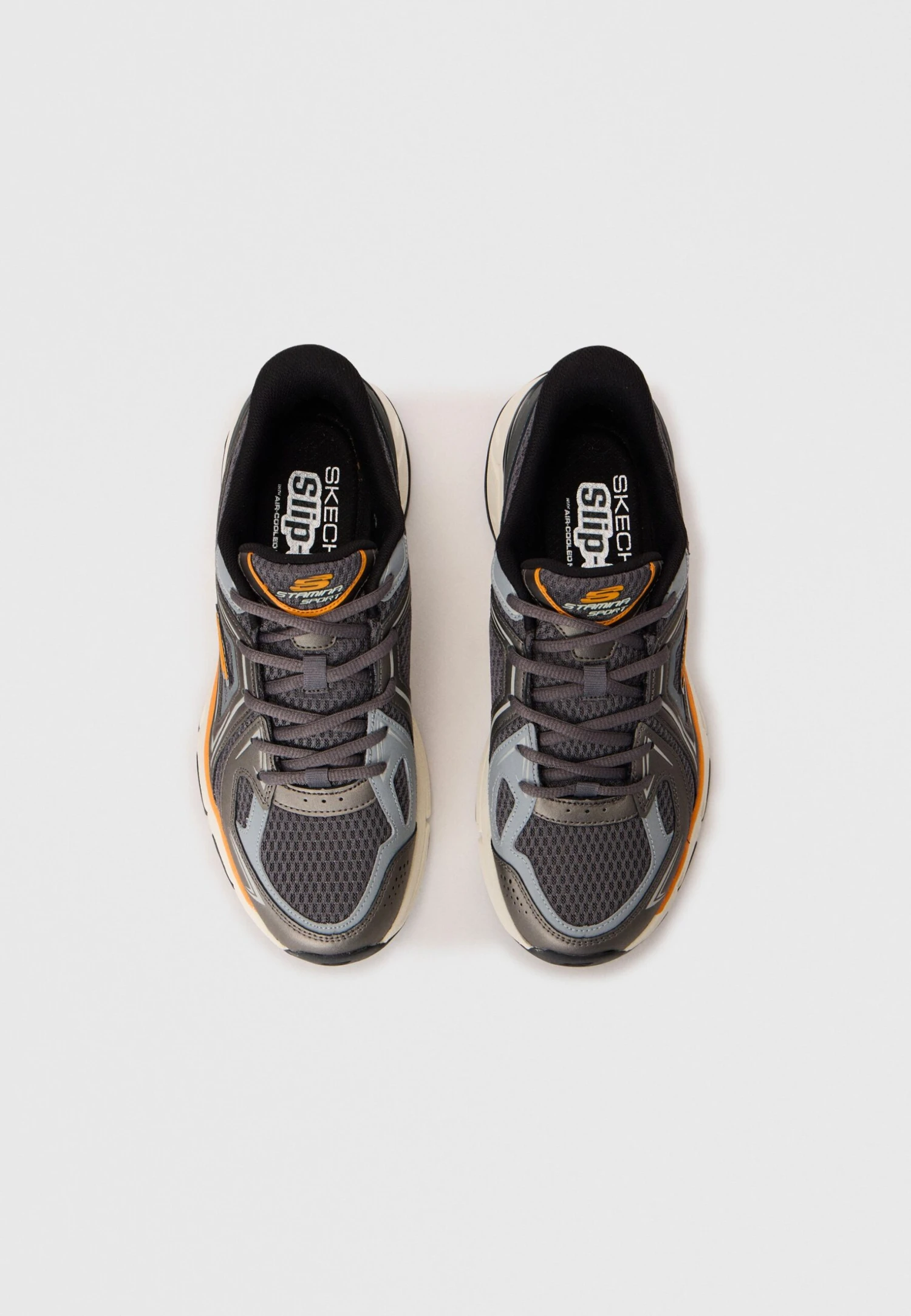 Skechers STAMINA - Trainers - Charcoal/orange 4 Skechers STAMINA - Trainers - Charcoal/orange - Image 4