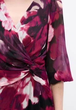 DKNY V NECK FRONT KNOT MIDI - Day Dress - Lafayette Bloom Damson -Modern Classic Shoes Store 939b9c99af5e4af3aeb66e93cb968aa3