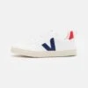 Veja Small V-10 Laces Unisex - Trainers - White/Cobalt/Pekin