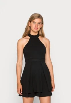 Wal G Cheryl Halter Neck Skater Dress - Day Dress - Black