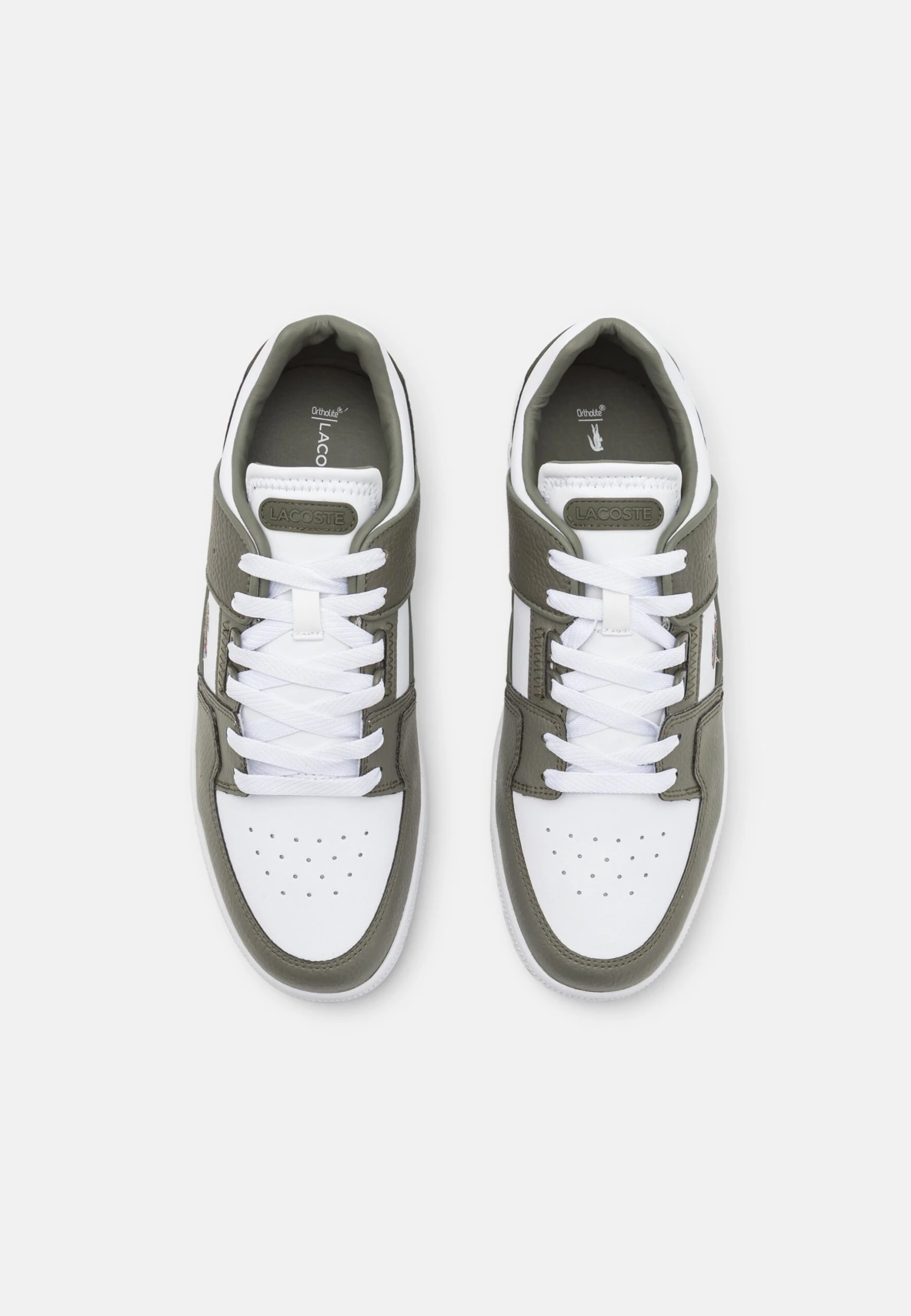 Lacoste Court Cage- Trainers - White/Khaki 4 Lacoste Court Cage- Trainers - White/Khaki - Image 4