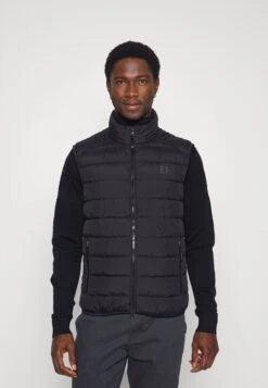 Marc O'Polo Vest Regular Fit Stand Up Collar - Waistcoat - Black