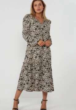 Floral Dip Hem Midi With Tie Waist - Day Dress -Modern Classic Shoes Store 9bf4198db981454db2ebe171d8b399de