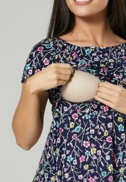 Happy Mama Maternity Summer Nursing - Day Dress - Navy With Multiflower Print -Modern Classic Shoes Store 9dbf0637196742a2bf96a3e647c9f891