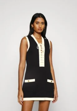 Elisabetta Franchi Womans Dress - Shift Dress - Nero/Burro