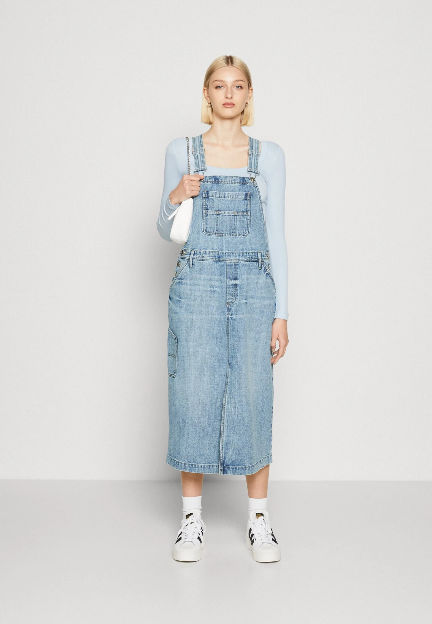 COTTON ON Pinafore Midi Dress - Denim Dress 2 COTTON ON Pinafore Midi Dress - Denim Dress - Image 2