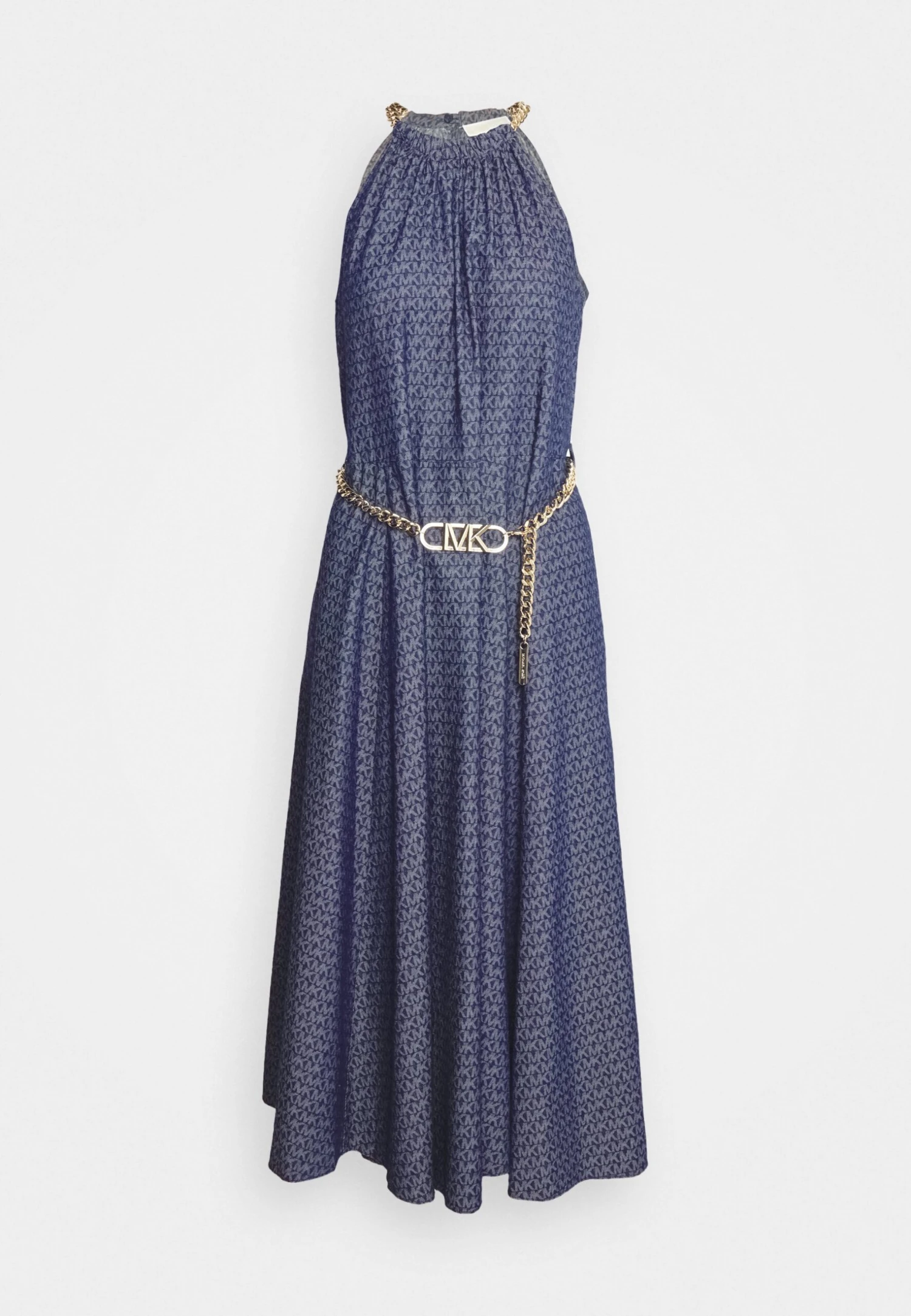 MICHAEL Michael Kors Chain Belt Halter- Cocktail Dress / Party Dress - Indigo Rinse 6 MICHAEL Michael Kors Chain Belt Halter- Cocktail Dress / Party Dress - Indigo Rinse - Image 6