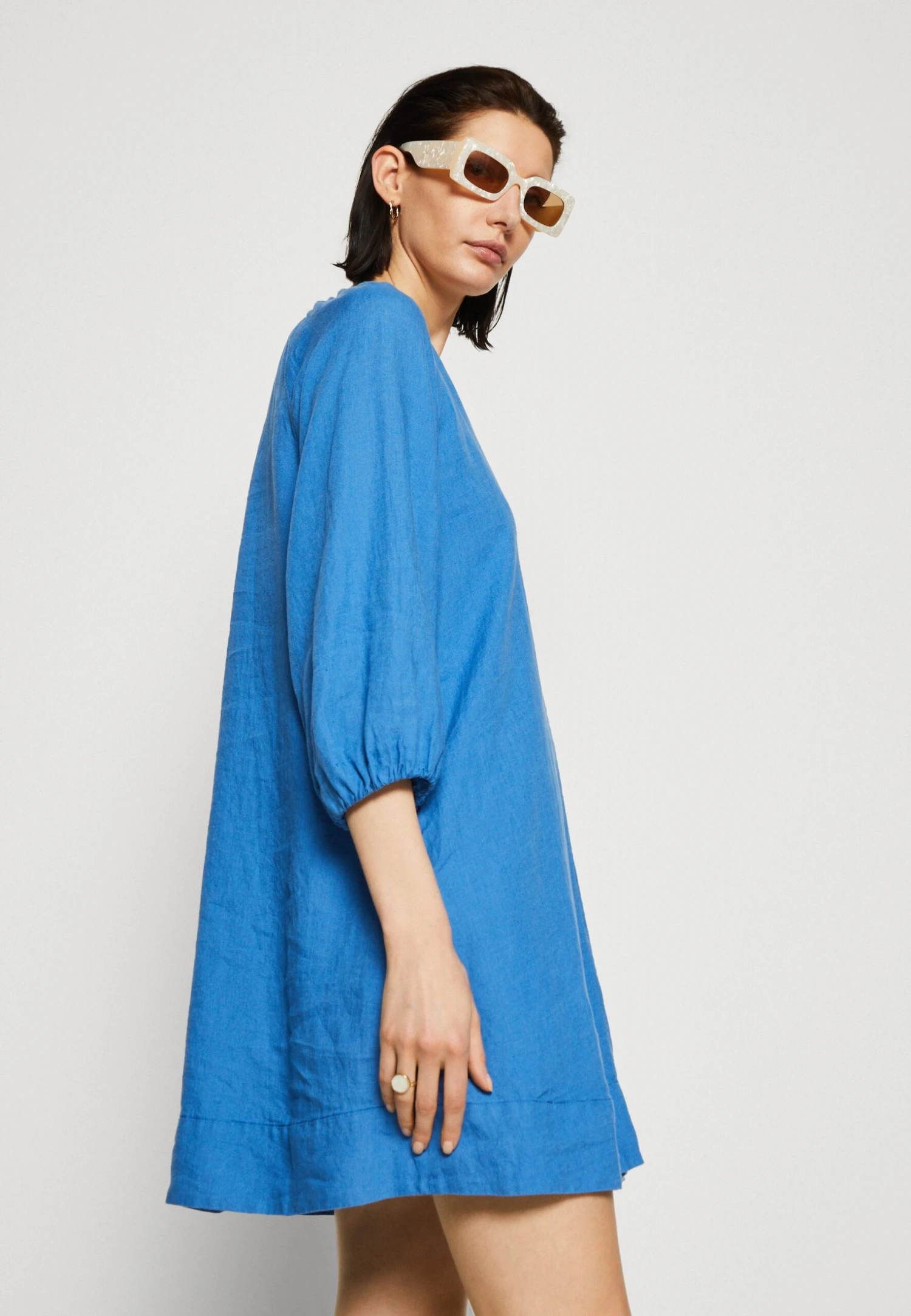 Marc O'Polo Dress Short Length A Line Feminine Neckline - Day Dress - Summer Sky 4 Marc O'Polo Dress Short Length A Line Feminine Neckline - Day Dress - Summer Sky - Image 4