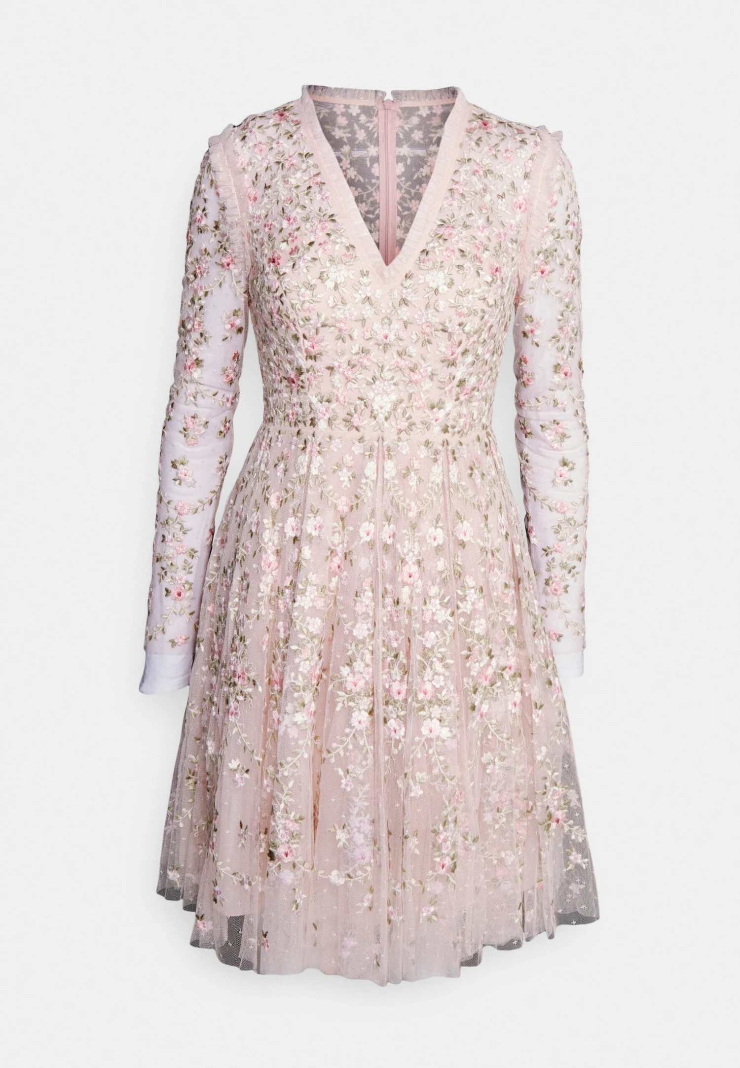 Needle & Thread Victoria Ditsy V-Neck Mini Dress - Cocktail Dress / Party Dress - Petal Pink/Multi 5 Needle & Thread Victoria Ditsy V-Neck Mini Dress - Cocktail Dress / Party Dress - Petal Pink/Multi - Image 5