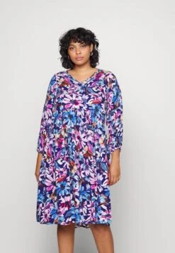 ONLY CARMAKOMA Carlunna- Day Dress - Patriot Blue/Flower Dance