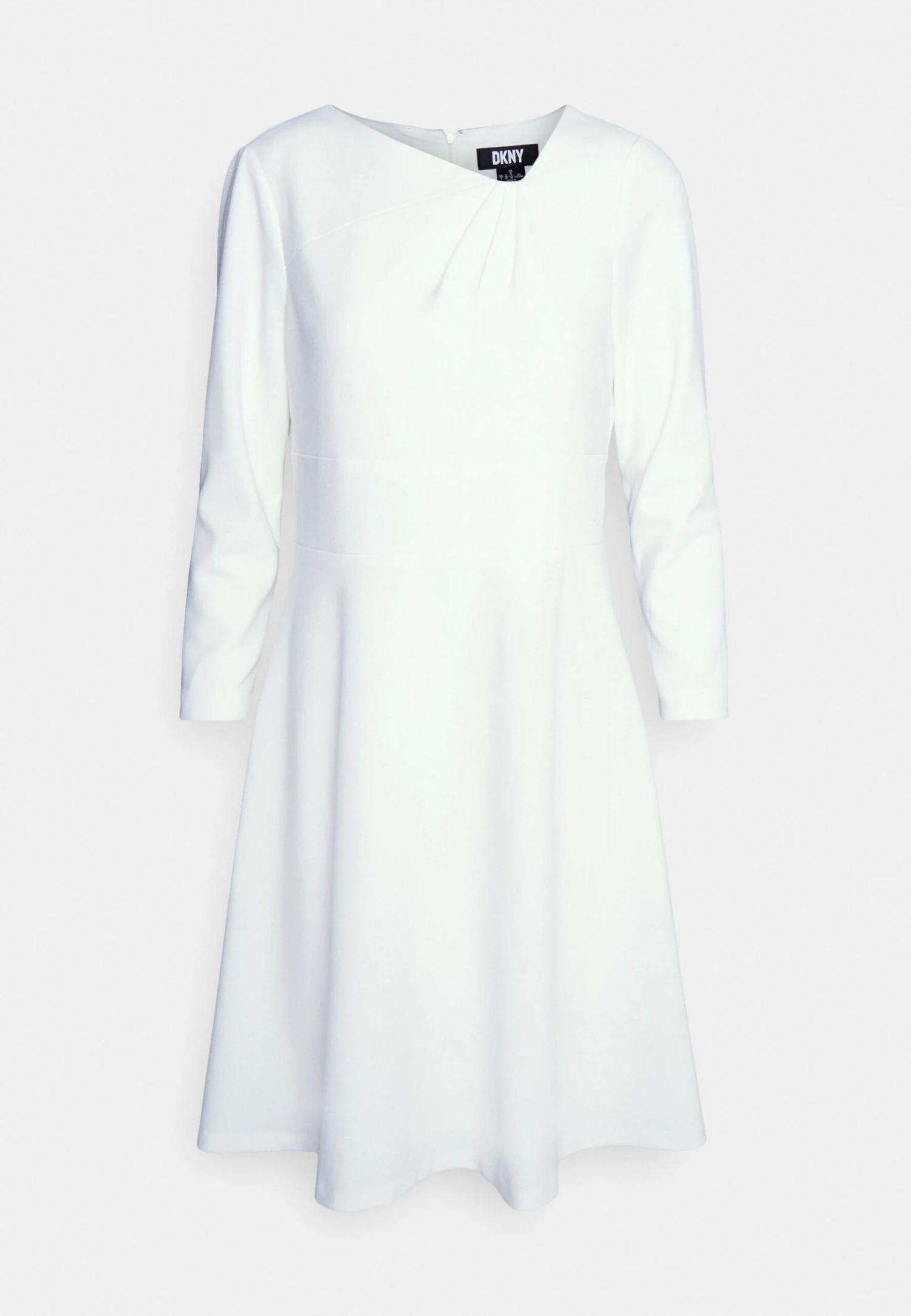 DKNY Side Ruched Sheath Dress - Jersey Dress - Ivory 5 DKNY Side Ruched Sheath Dress - Jersey Dress - Ivory - Image 5