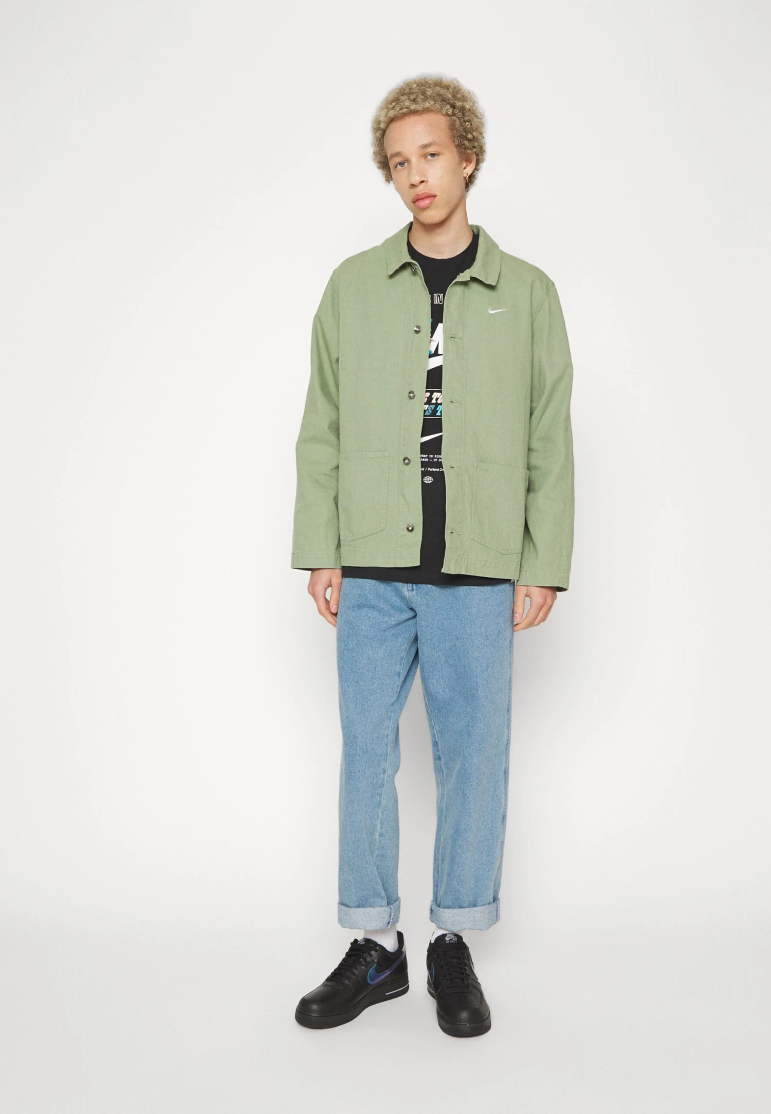 Nike Sportswear Chore Coat - Summer Jacket - Oil Green/White 5 Nike Sportswear Chore Coat - Summer Jacket - Oil Green/White - Image 5