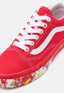 Vans Old Skool- Trainers - Paint Splatter Racing Red -Modern Classic Shoes Store a36231bdfc6d4e6b8ccb342d986f82ac