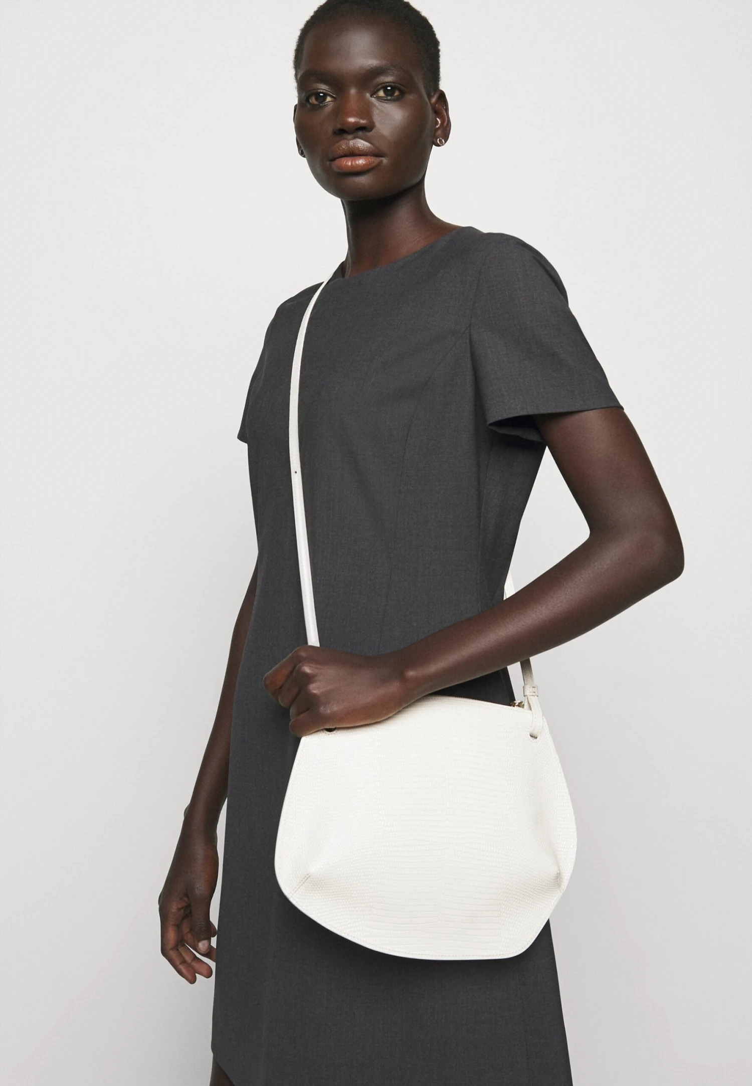 THEORY Jatinn Traceable Woo - Shift Dress - Charcoal Melange 4 THEORY Jatinn Traceable Woo - Shift Dress - Charcoal Melange - Image 4