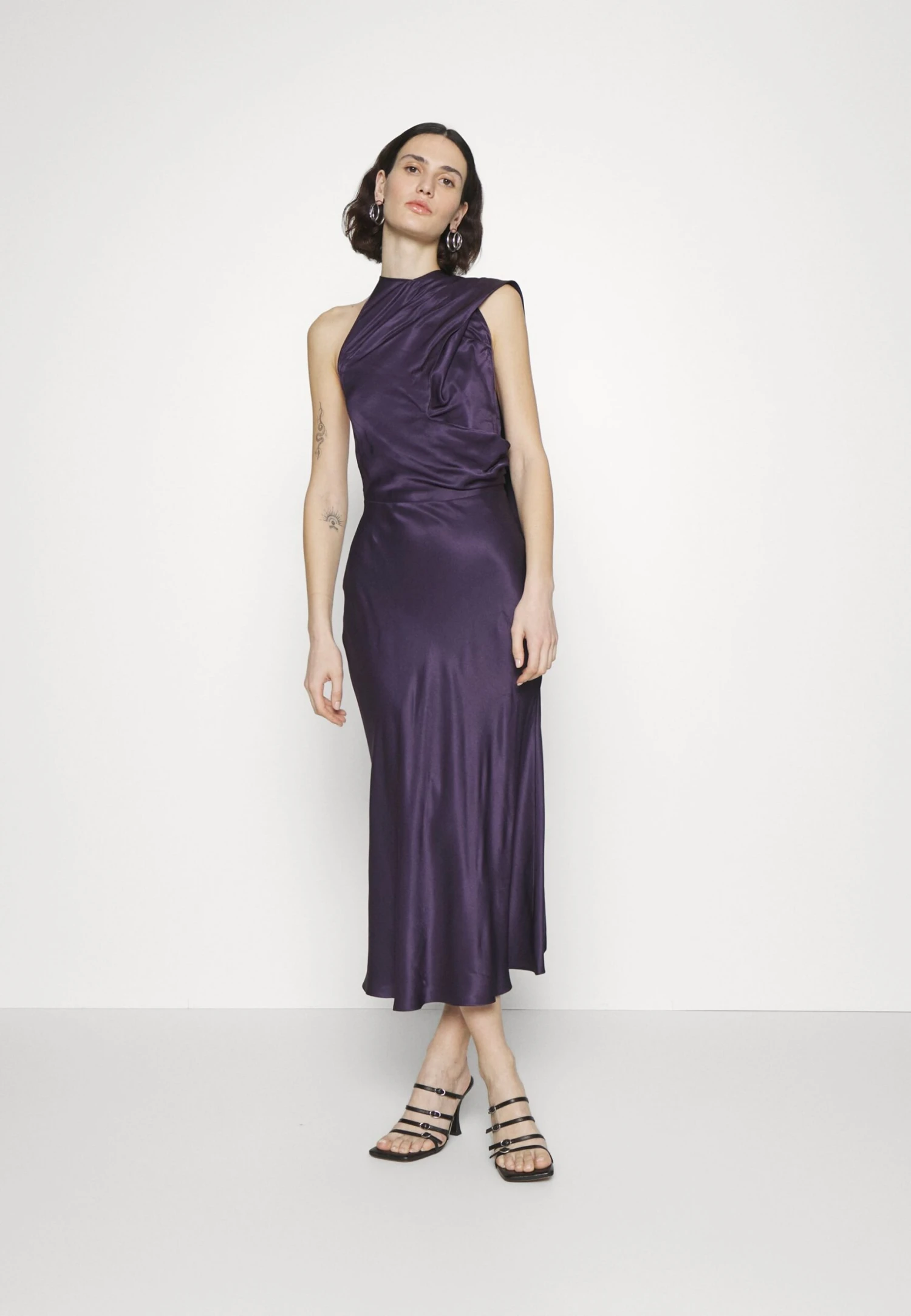 Materiel Long Scarf Dress - Cocktail Dress / Party Dress - Deep Purple 4 Materiel Long Scarf Dress - Cocktail Dress / Party Dress - Deep Purple - Image 4