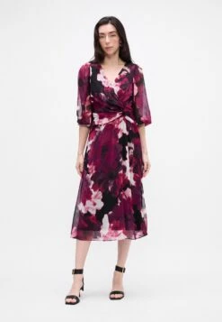 DKNY V NECK FRONT KNOT MIDI - Day Dress - Lafayette Bloom Damson -Modern Classic Shoes Store a73295d5b18d4d968aedb2ebbf49d124